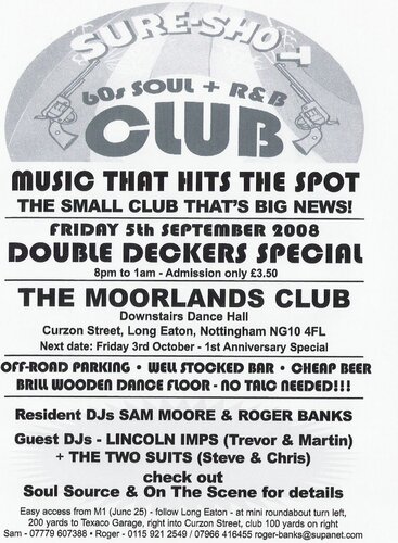 sure-shot 60's soul & r & b club