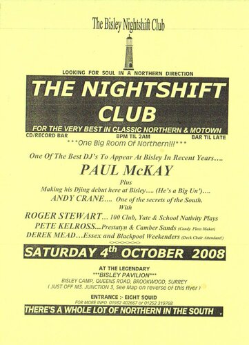 night shift club, bisley surrey sat 4th oct