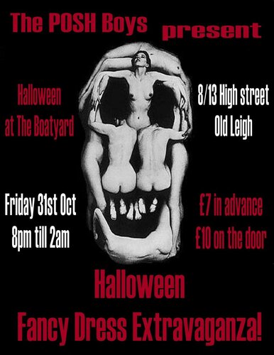 the posh boys present. the boatyard, halloween extravaganza&