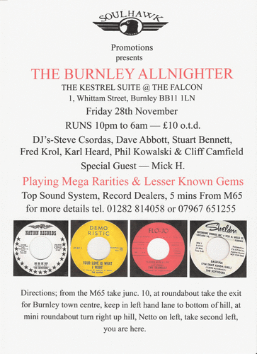 the burnley allnighter - friday 28th november