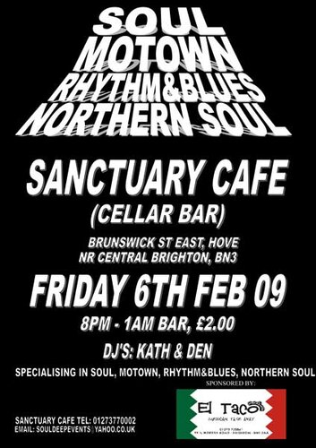 sanctuary cafe, brighton: notrthern, r&b & motown