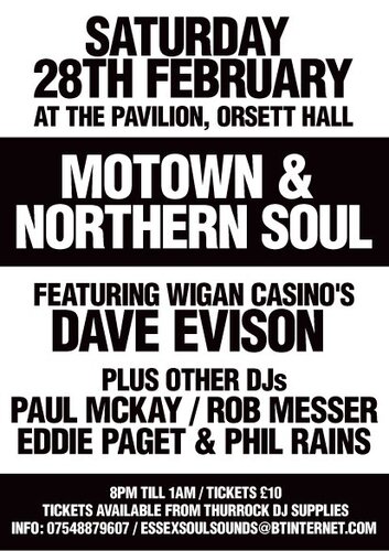 essex motown & northern soul night