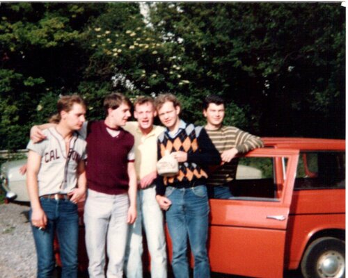 roz, dean, john, russ & dale outside winter gardens 82