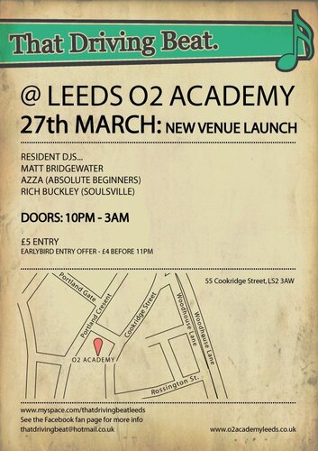 that driving beat, leeds, fri 27th march *new venue/re-launc