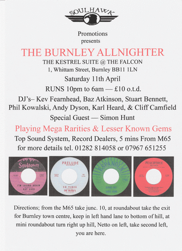 the burnley allnighter - saturday 11th april