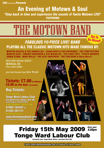 an evening of live motown & soul @ tonge ward bolton&#33