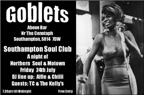 soul& motown night, goblets, southampton