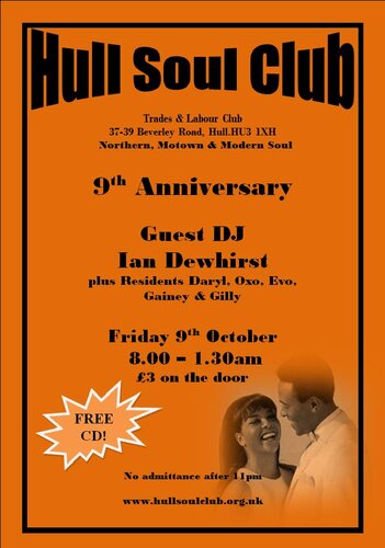 hull soul club 9th anniversary 9th october