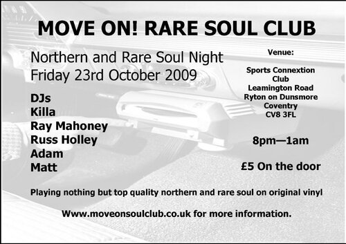 move on rare soul club 23rd october 2009