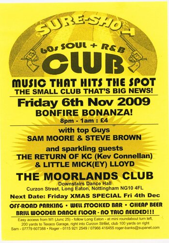 sure shot - long eaton, notts - 60s soul & rnb - nov 6th