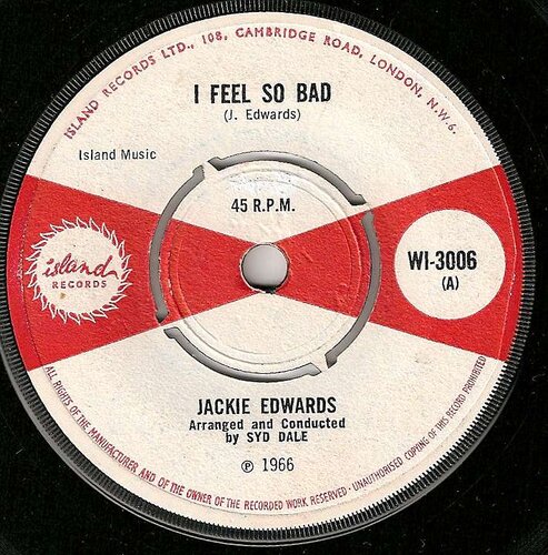 jackie edwards - i feel so bad - island wi - 3006