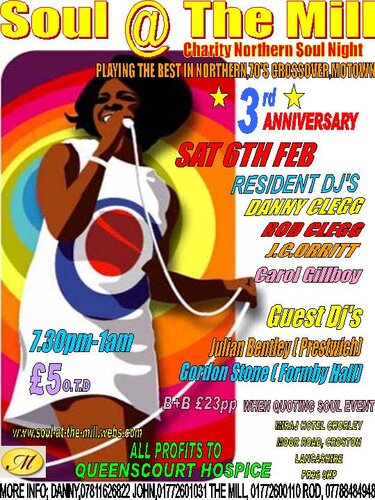 soul @ the mill 3rd anniverssary croston - lancs feb 6th