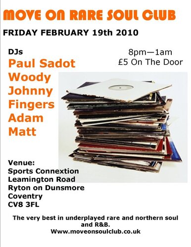 move on rare soul club 19th february