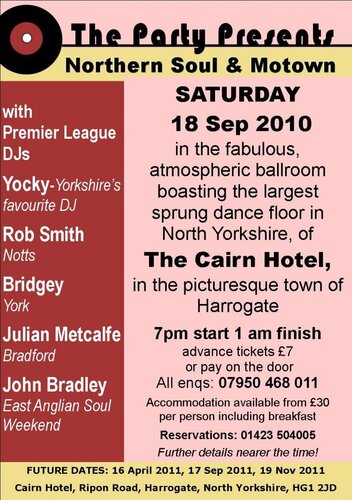 harrogate -northern soul & motown at the cairn hotel, 18 sep 2010