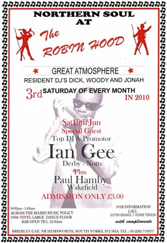 soul night's @ the robin hood breirley - sat 19th jun - ian gee