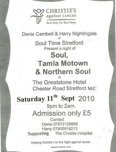 charity soul,tamla motown & northern soul night