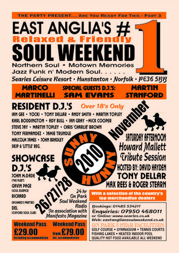 sunny hunny - east anglian soul weekend