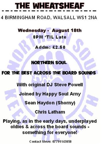 mid week soul at the wheatsheaf - walsall