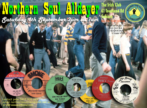 northern soul alldayer at the irish club - perth, western australia