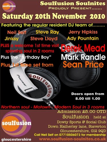 soulfusion sat 20th november