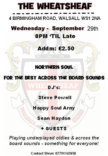 the wheatsheaf - walsall - wed. 29th sept