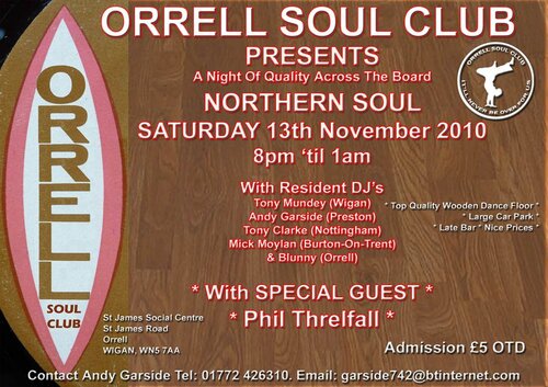 orrell soul club - saturday 13th november 2010