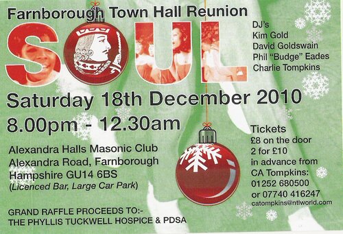 farnborough town hall xmas soul reuinon