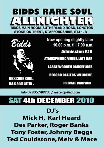 bidds rare soul allnighter - dec 4th