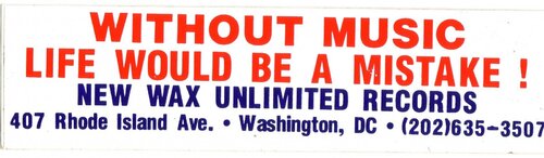 old washington dc record shop car sticker