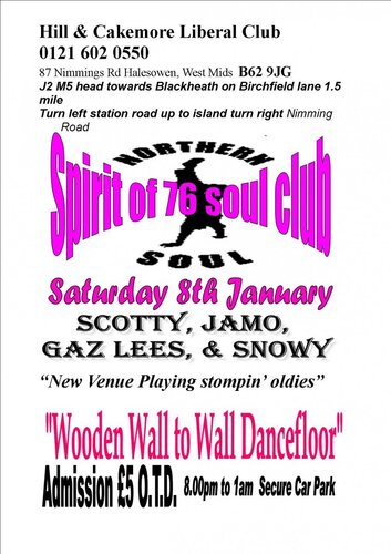 spirit of 76 soul club halesowen 8th january