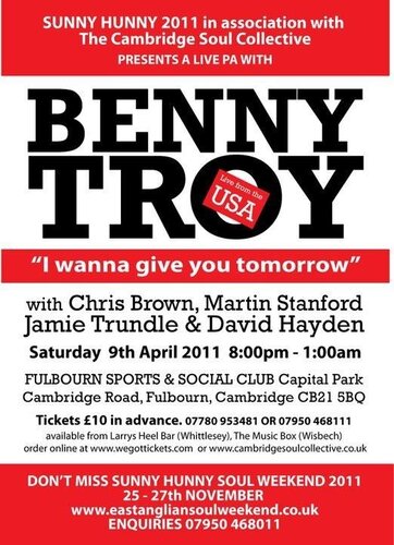 benny troy at fulbourn sports & social club, sat 9th april 2011