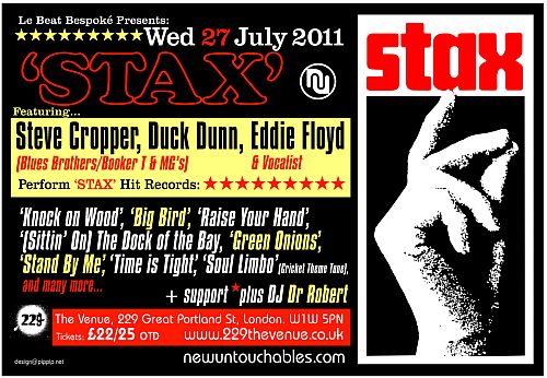 Stax! Live London - Wed 27 July 2011 magazine cover