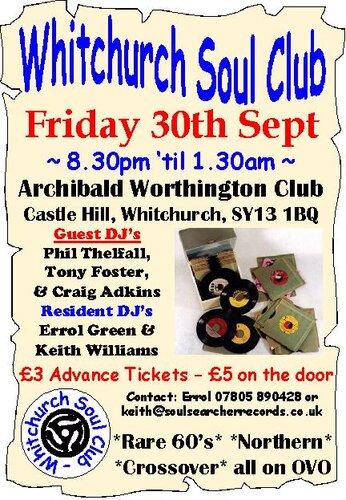 whitchurch soul club - fri 30th sept