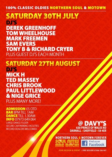 soul nites at davys 30th july