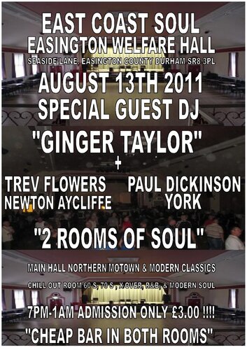 easington welfare hall sat 13/8/2011   "ginger taylor