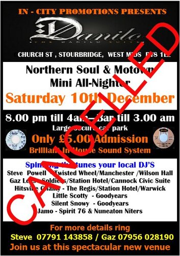  cancelled **- danilo - northern soul mini all-nighter