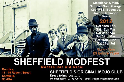 modfest  boudica 11-19 regent street sheffield s1 4da sat 18th feb