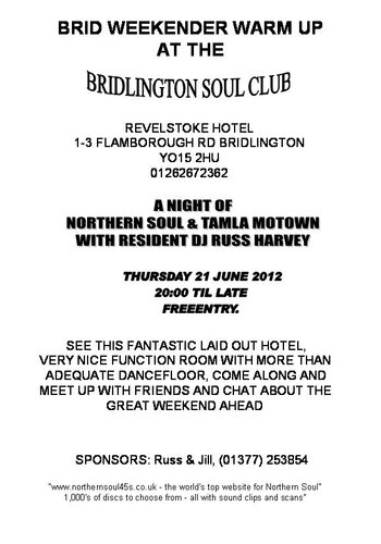 brid warm up, thursday 21st june, revelstoke hotel