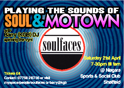 soul faces flyer 21st april 2012