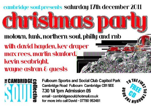 17th dec christmas bash @ the cambridge soul collective