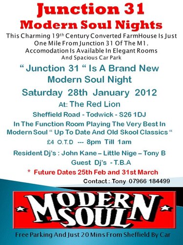 junction 31 a new modern soul night / sheffield