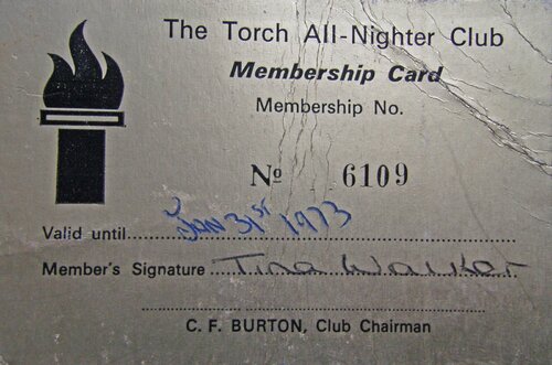 torch membership card 1973