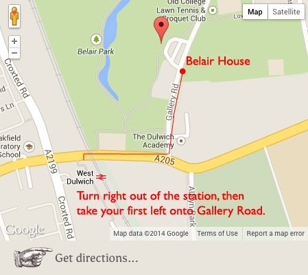 va va voom saturday 24th may 2014 / dulwich london / venue map / belair house