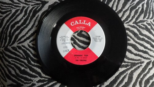 orlons spinning top calla (possible demo) i have seen other calla records stamped like this but the stamp is on the b side so treat it as an issue ex