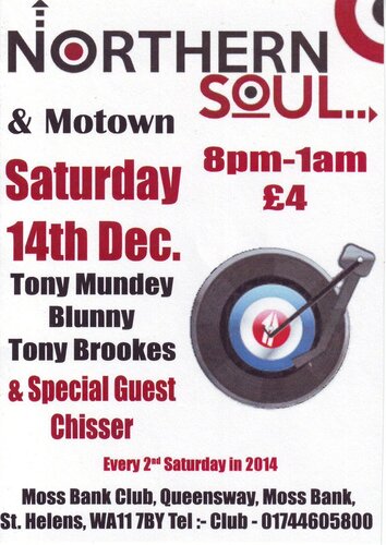 moss bank soul club st helens saturday 14th december