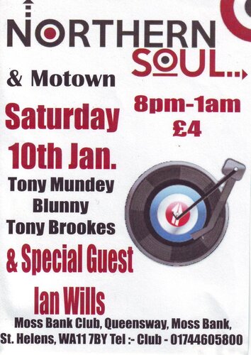 moss bank soul club st helens, saturday 10th january