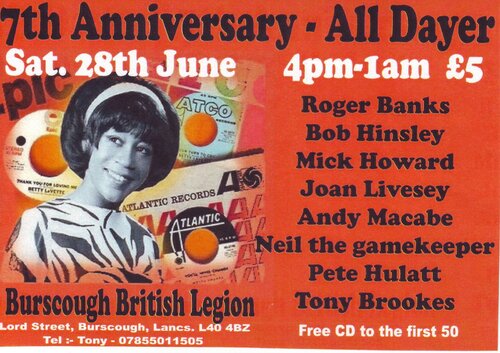 burscough british legion 7th anniversary alldayer saturday 28th june