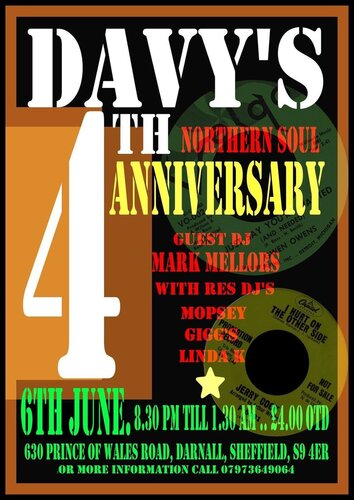 davy's 4th anniversary - sunday 4th may