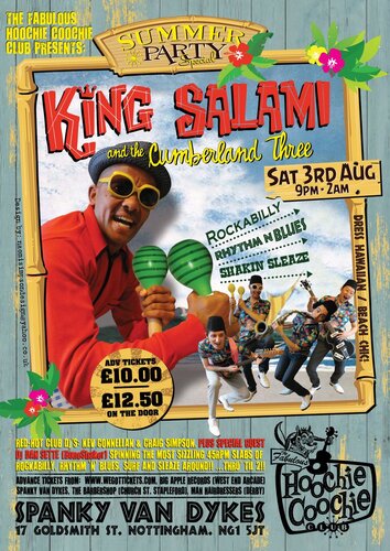 hoochie coochie club (nottingham) sat 3rd aug king salami & the cumberland three