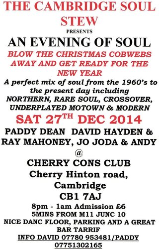 cambridge soul stew sat 27th dec